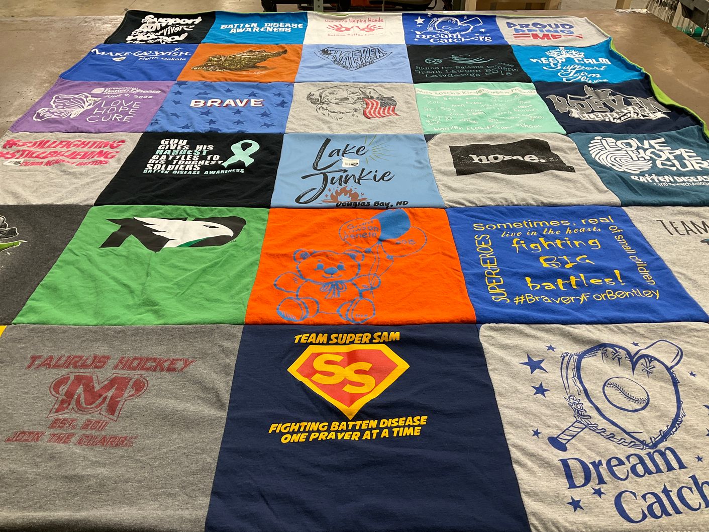 T-shirt quilt featuring taurus hockey by Melissa from ND