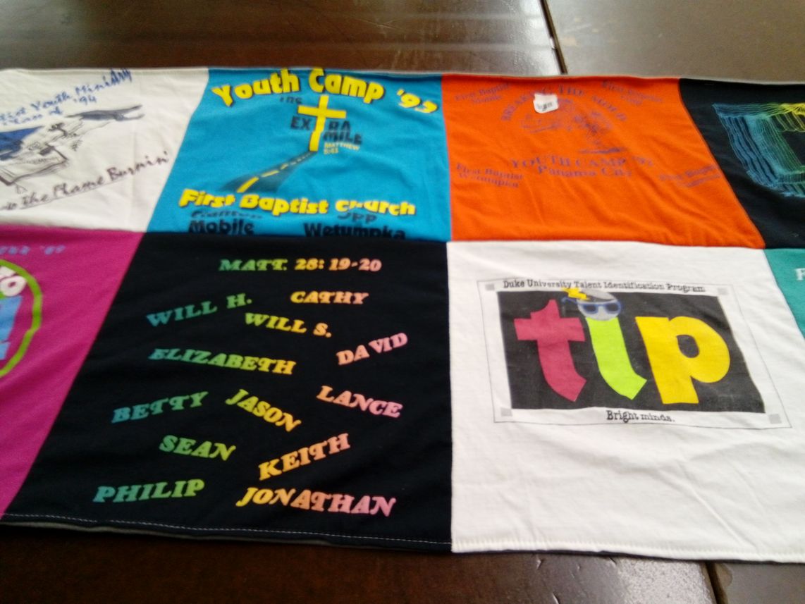 T-shirt quilt from duke university by Laura from AL