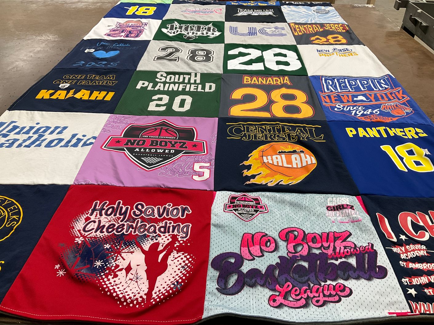 T-shirt quilt featuring south plainfield panthers by Janice from NJ