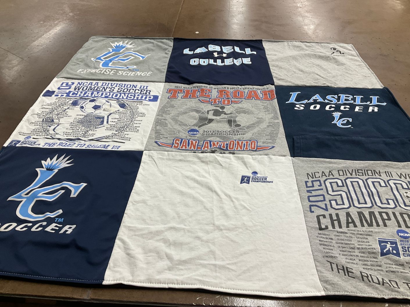 T-shirt quilt featuring lasell college soccer by Caitlin from CT