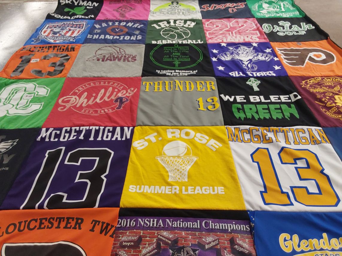 T-shirt quilt featuring philadelphia phillies, sixers by KRISTIN from NJ