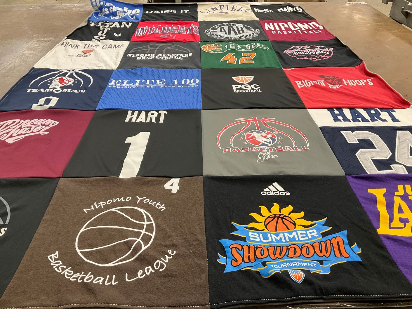 T-shirt quilt from nipomo high school by Shelli from CA
