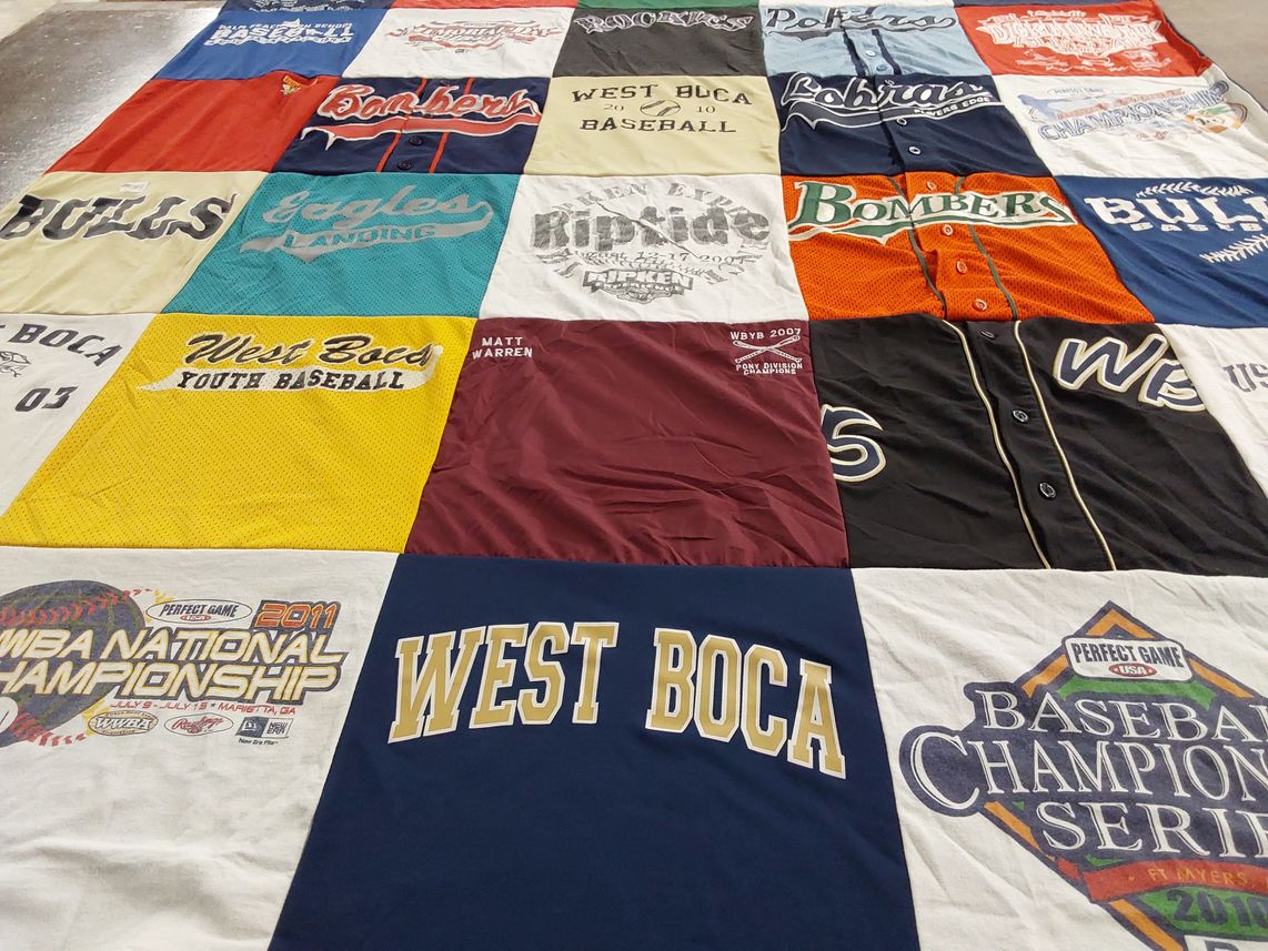T-shirt quilt from west boca high school by Sarah from FL