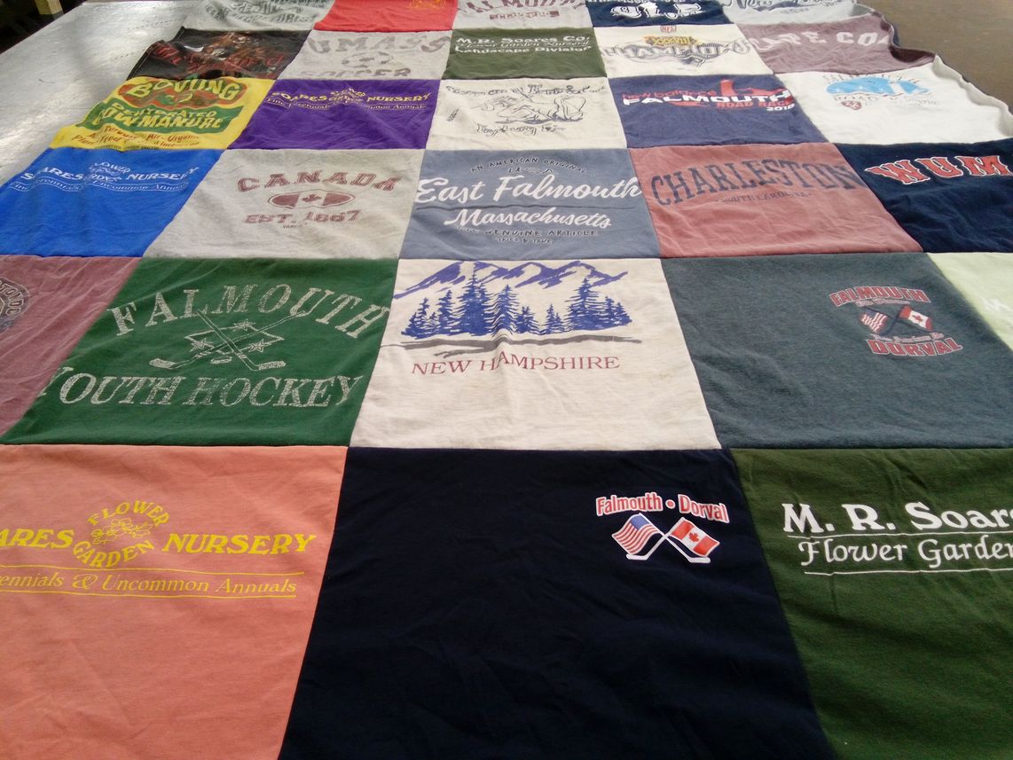 T-shirt quilt featuring falmouth youth hockey by Maria from MA