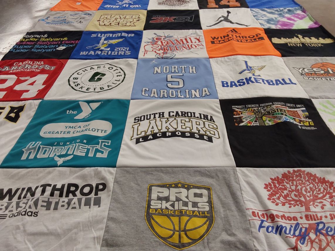 T-shirt quilt featuring south carolina lakers, charlotte junior hornets by April from SC