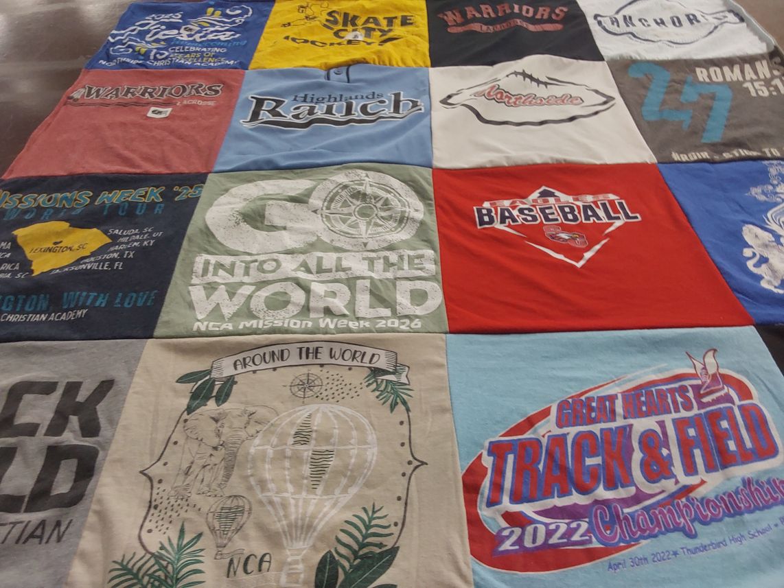 T-shirt quilt featuring warriors lacrosse by Victoria from SC