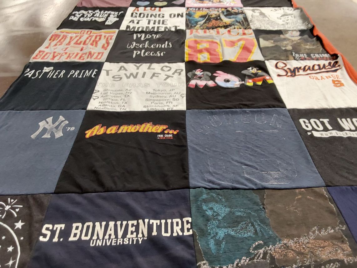 T-shirt quilt from st. bonaventure university, syracuse university by Taylor from NY