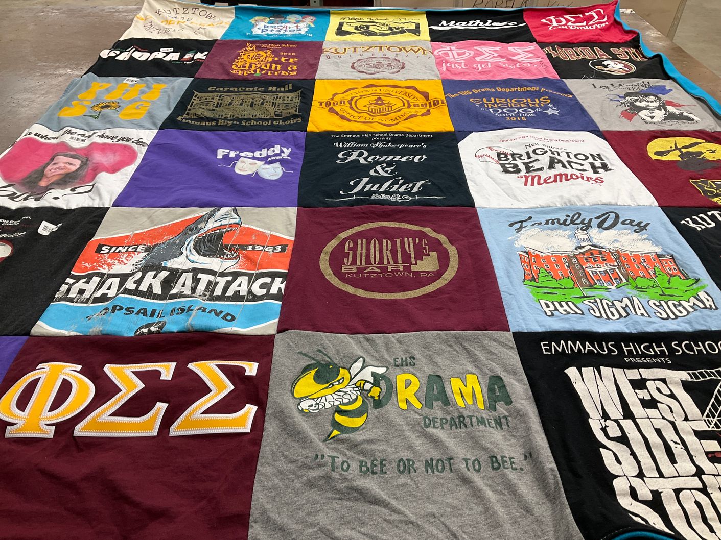 T-shirt quilt featuring phi sigma sigma by Addison from PA