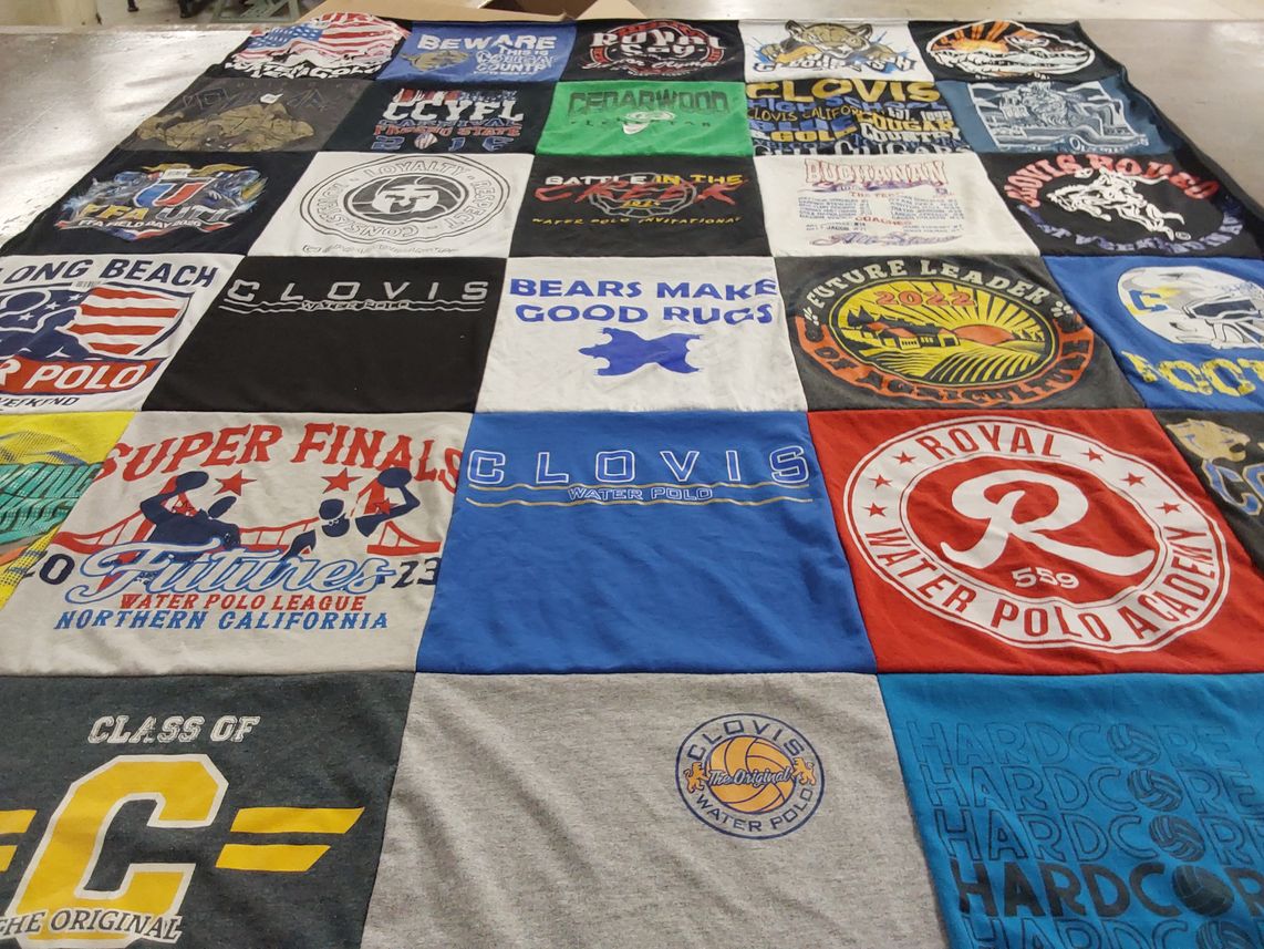 T-shirt quilt featuring clovis water polo, royal water polo academy by Nichole from CA