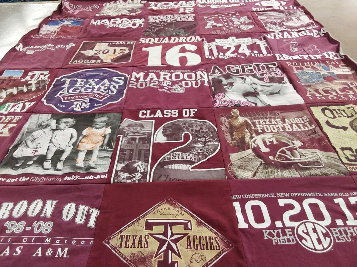 T-shirt quilt featuring texas a&m aggies football by Russell from TX