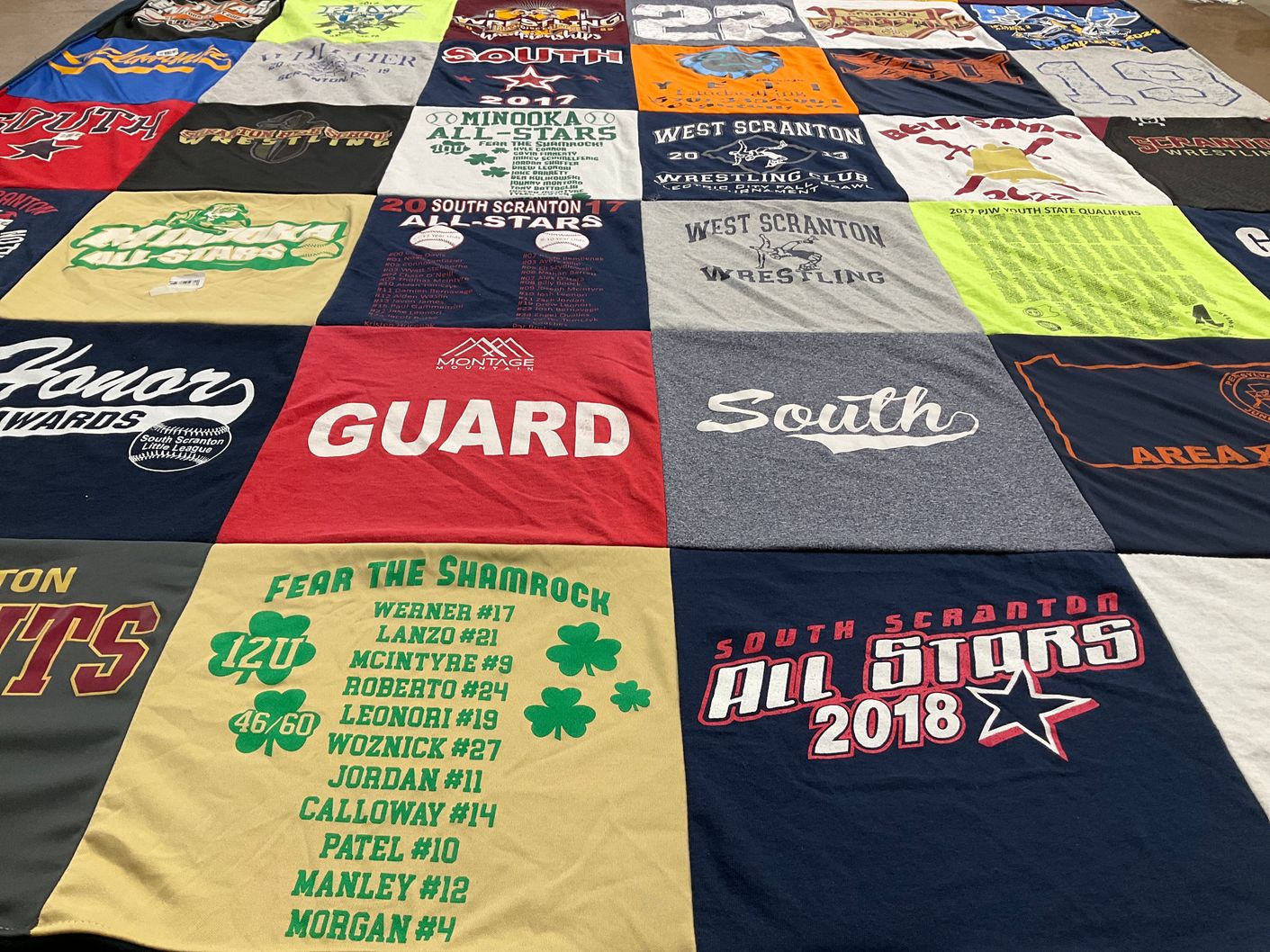 T-shirt quilt featuring south scranton all stars by Nicole from PA