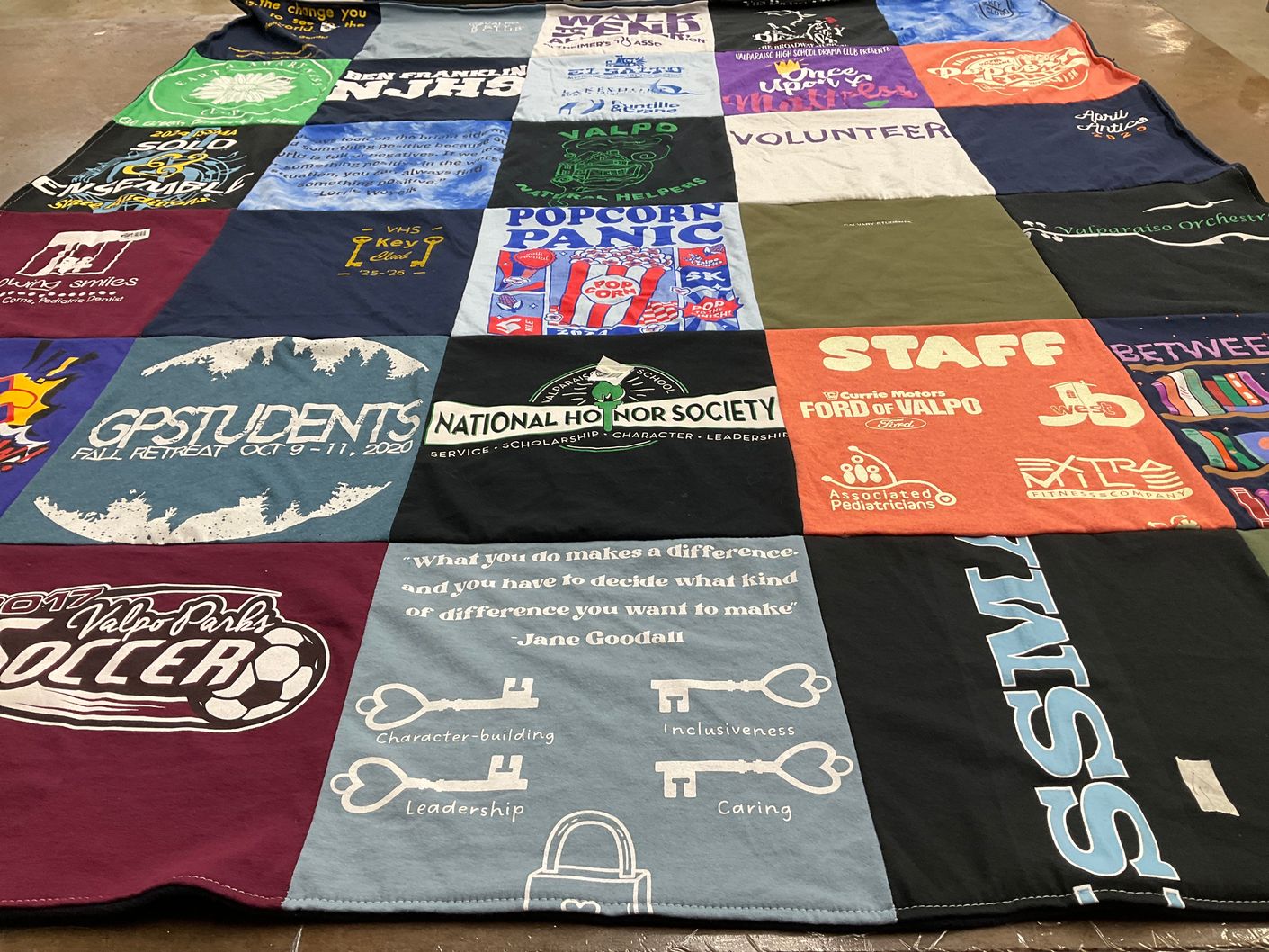 T-shirt quilt featuring valpo parks soccer by Elaine from IN