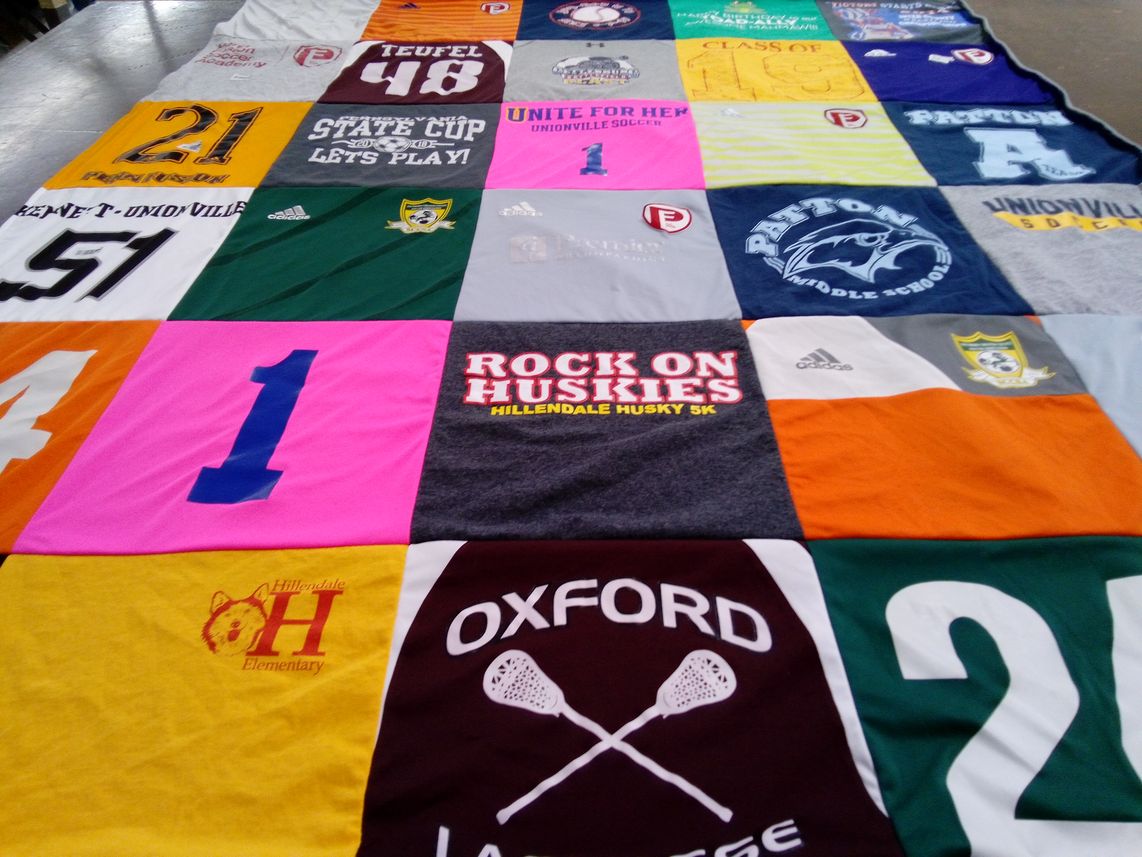 T-shirt quilt featuring hillendale husky, unionville soccer by Michele from PA