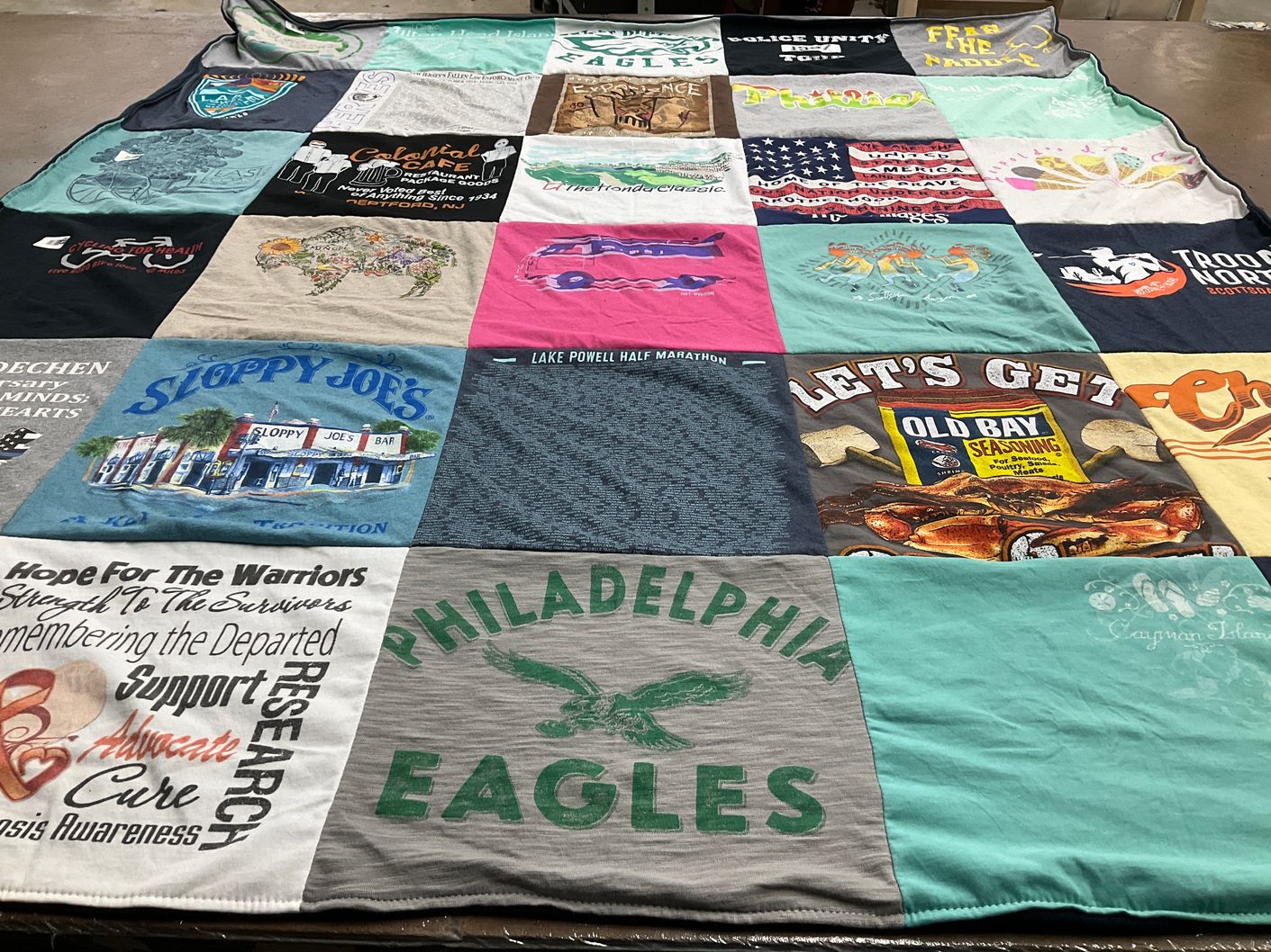 T-shirt quilt featuring philadelphia eagles by Carol from NJ