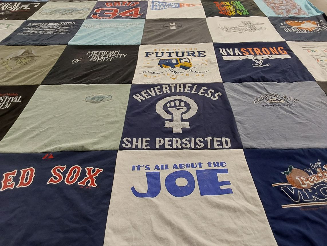 T-shirt quilt featuring boston red sox by Jennifer from VA