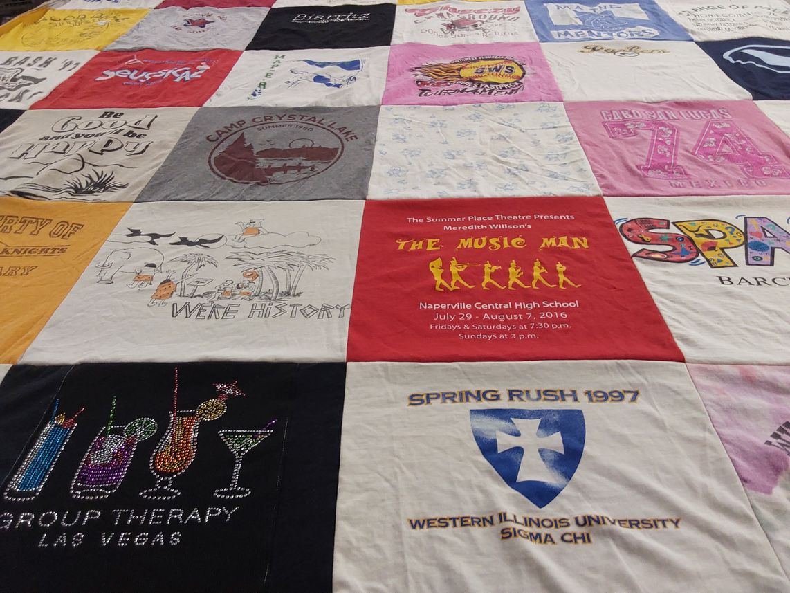 T-shirt quilt from naperville central high school, western illinois university by William from IL