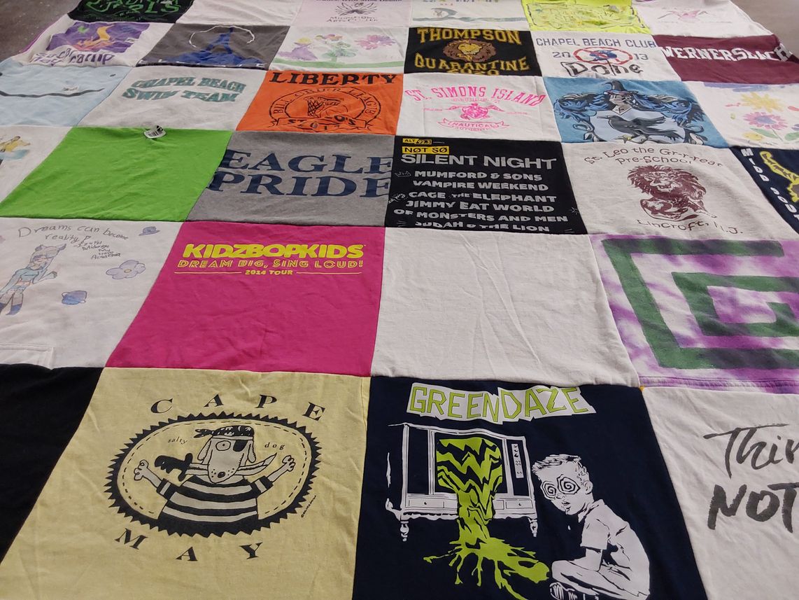 T-shirt quilt from chapel beach swim team by Margaret from NJ