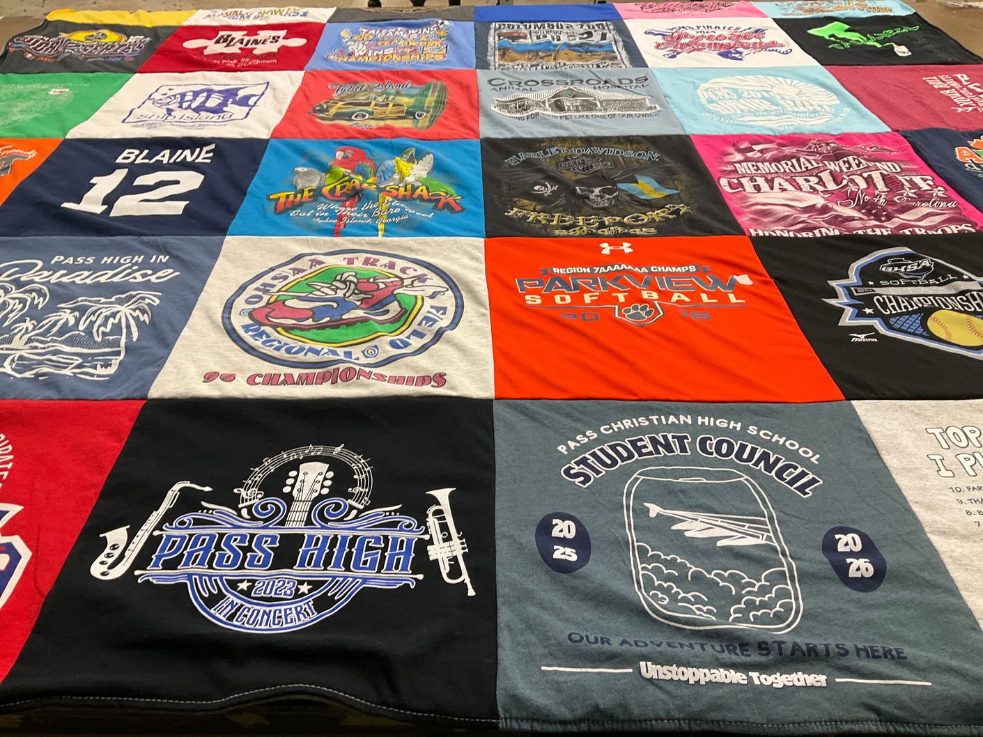 T-shirt quilt featuring panview softball by Kendra from MS