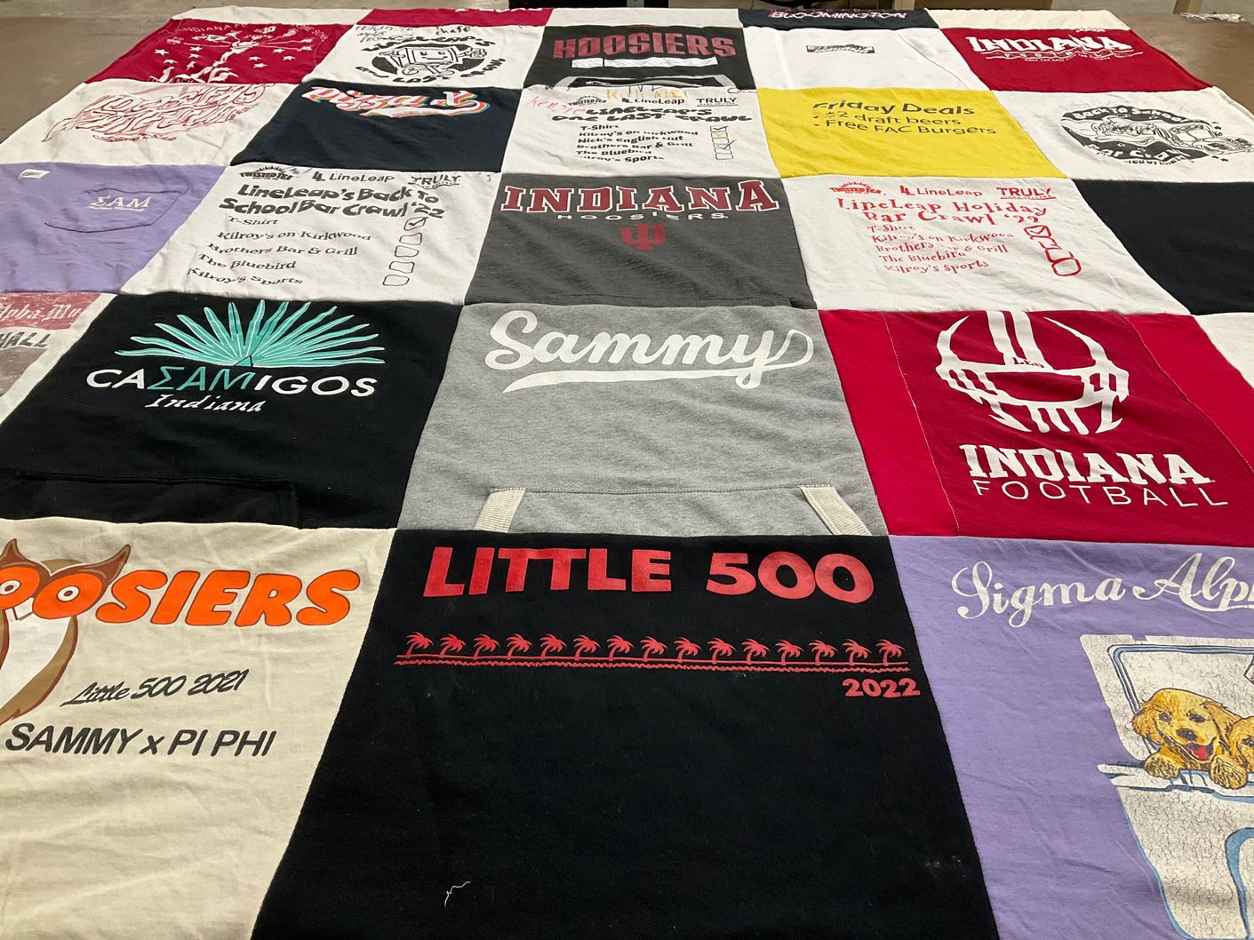 T-shirt quilt from indiana university by Monica from FL