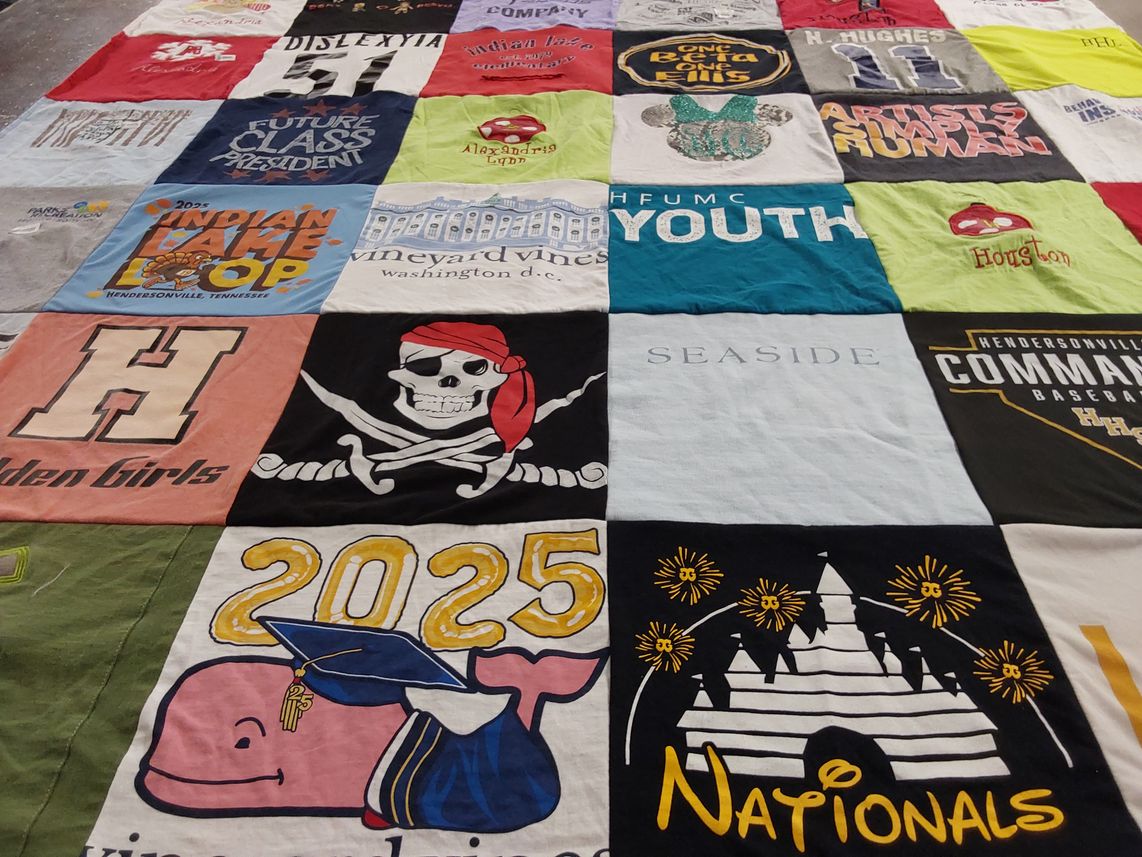T-shirt quilt featuring hendersonville commandos baseball by Scottie Nell from TN
