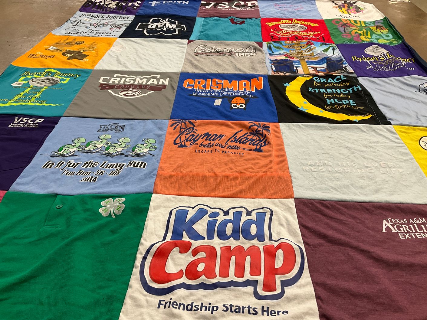 T-shirt quilt featuring crisman cougars by Jodi from TX