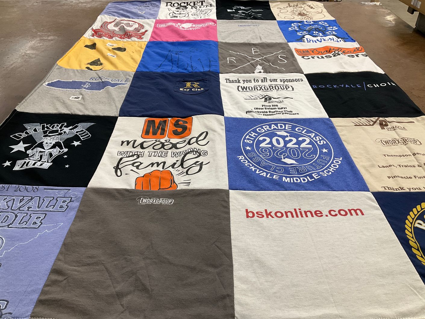 T-shirt quilt from rockvale middle school by Kelly from TN