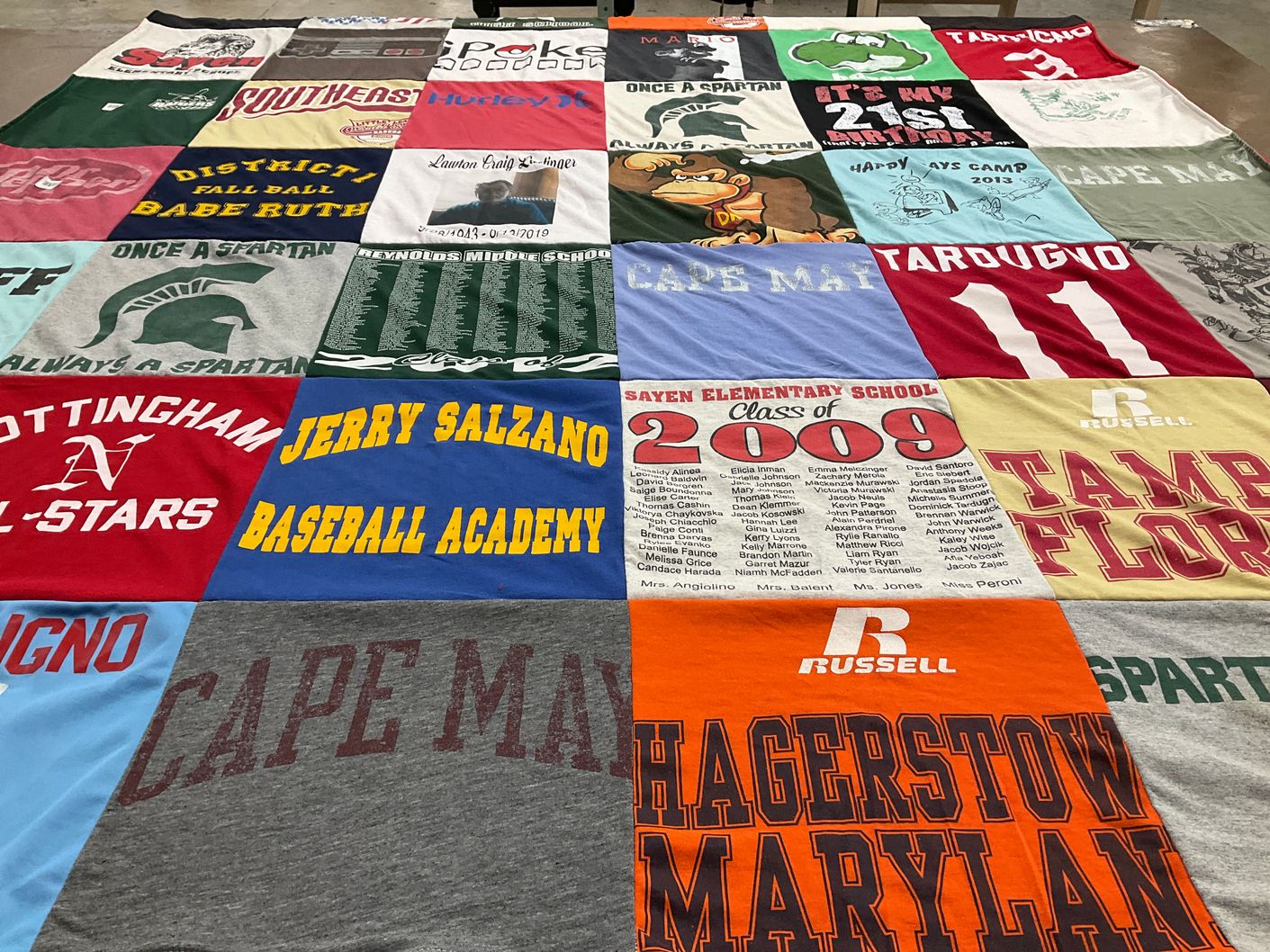 T-shirt quilt featuring nottingham all-stars by Barbette from NJ