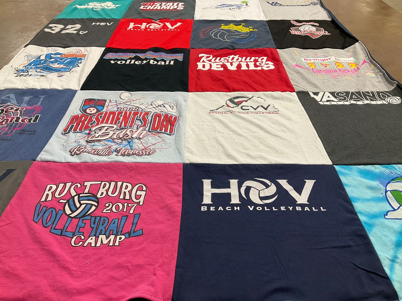 T-shirt quilt from rustburg high school by Chery from VA