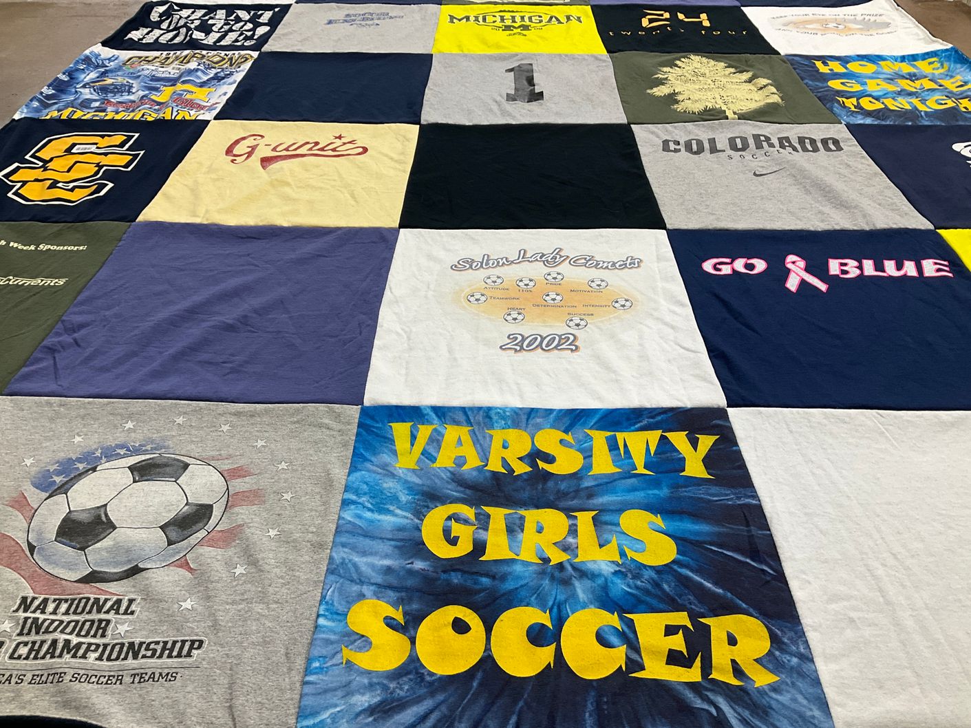 T-shirt quilt featuring michigan wolverines by Cindy from OH