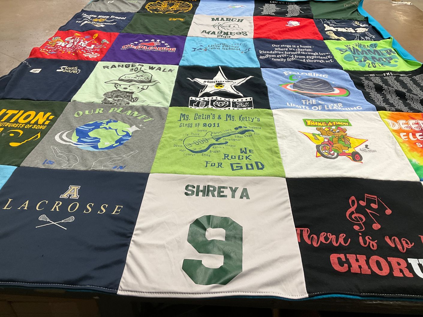T-shirt quilt featuring a lacrosse by Tej from FL