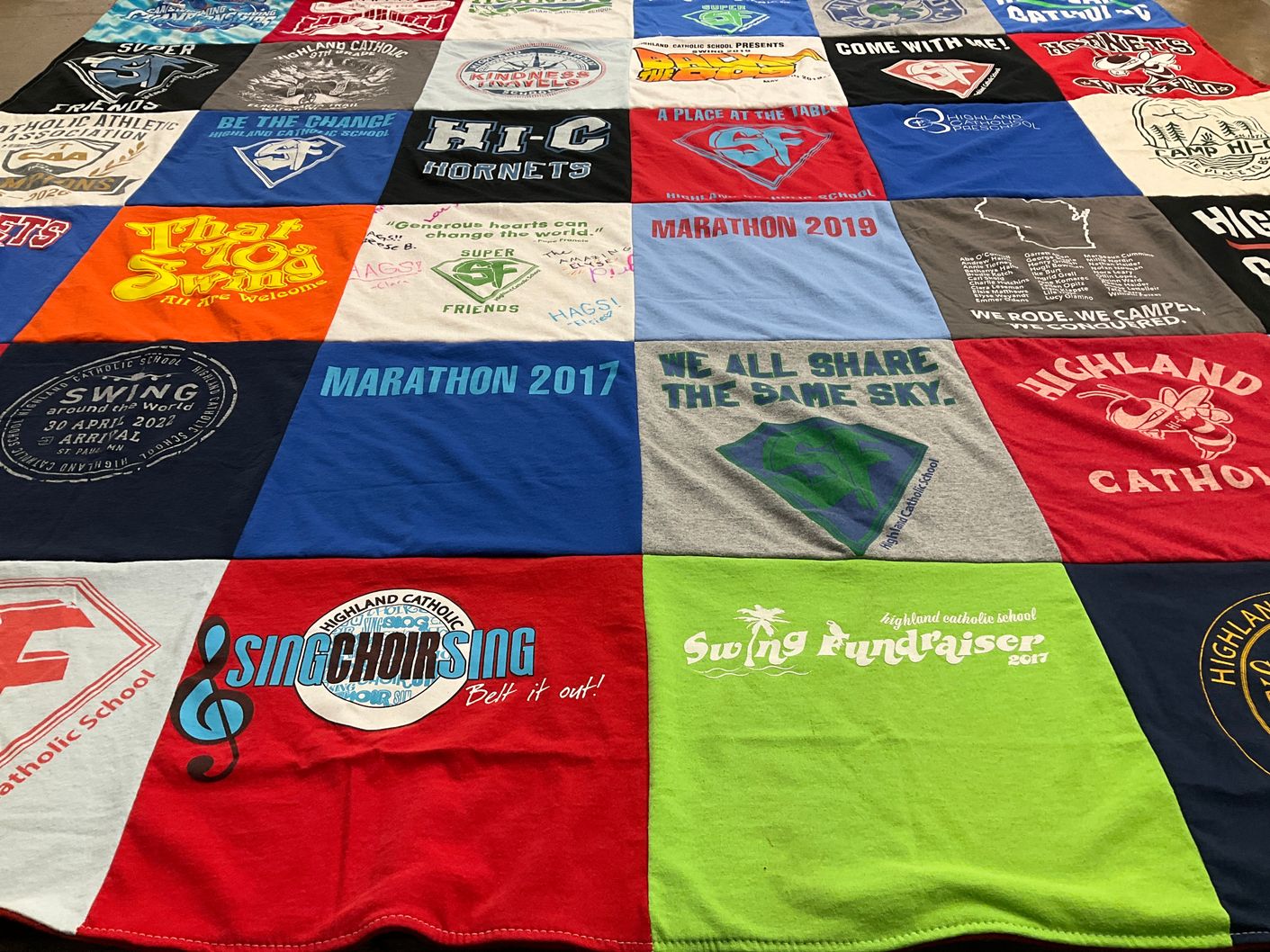 T-shirt quilt featuring hi-c hornets by Stacy from MN