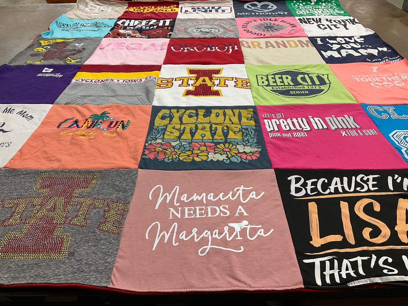 T-shirt quilt from iowa state university by Lisa from IA