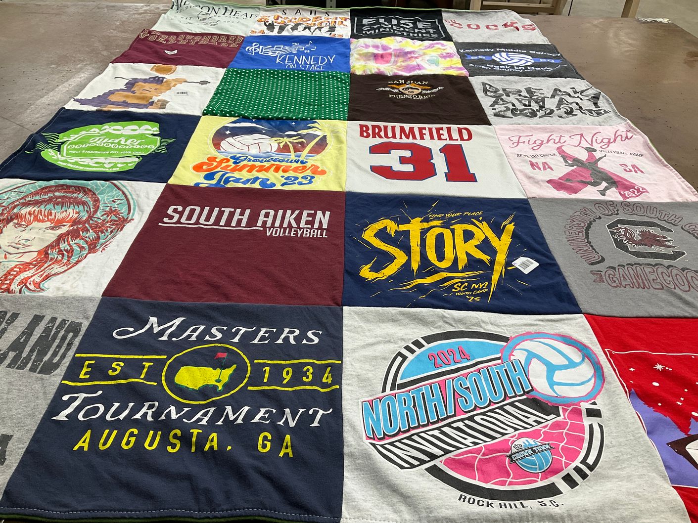 T-shirt quilt featuring south aiken volleyball by Eric from SC