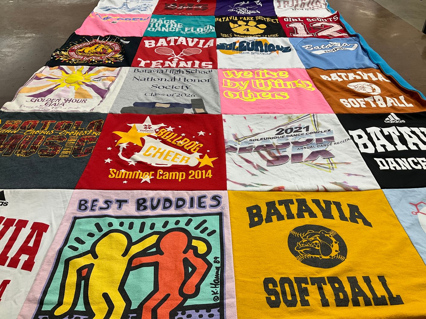 T-shirt quilt featuring batavia softball by Brenda from IL