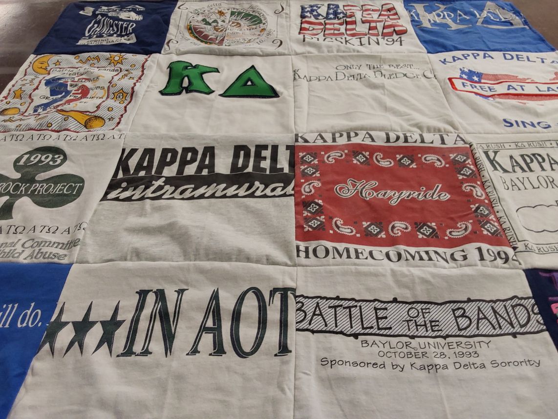 T-shirt quilt from baylor university by Jenny from NE