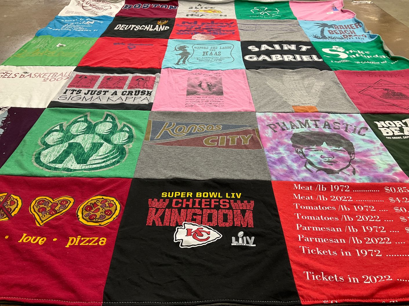 T-shirt quilt featuring kansas city chiefs by Katie from MO