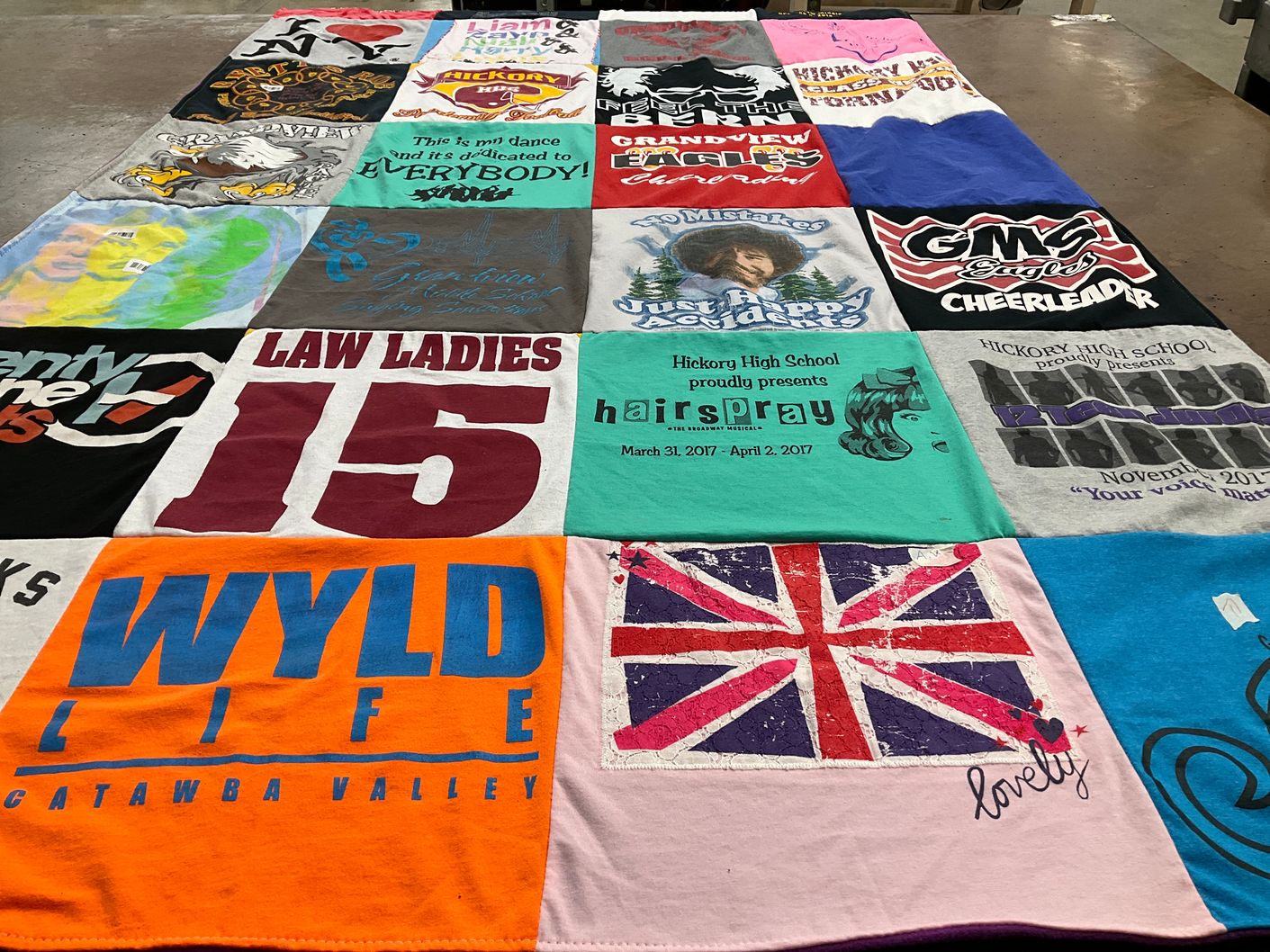 T-shirt quilt from hickory high school by Ann from KY