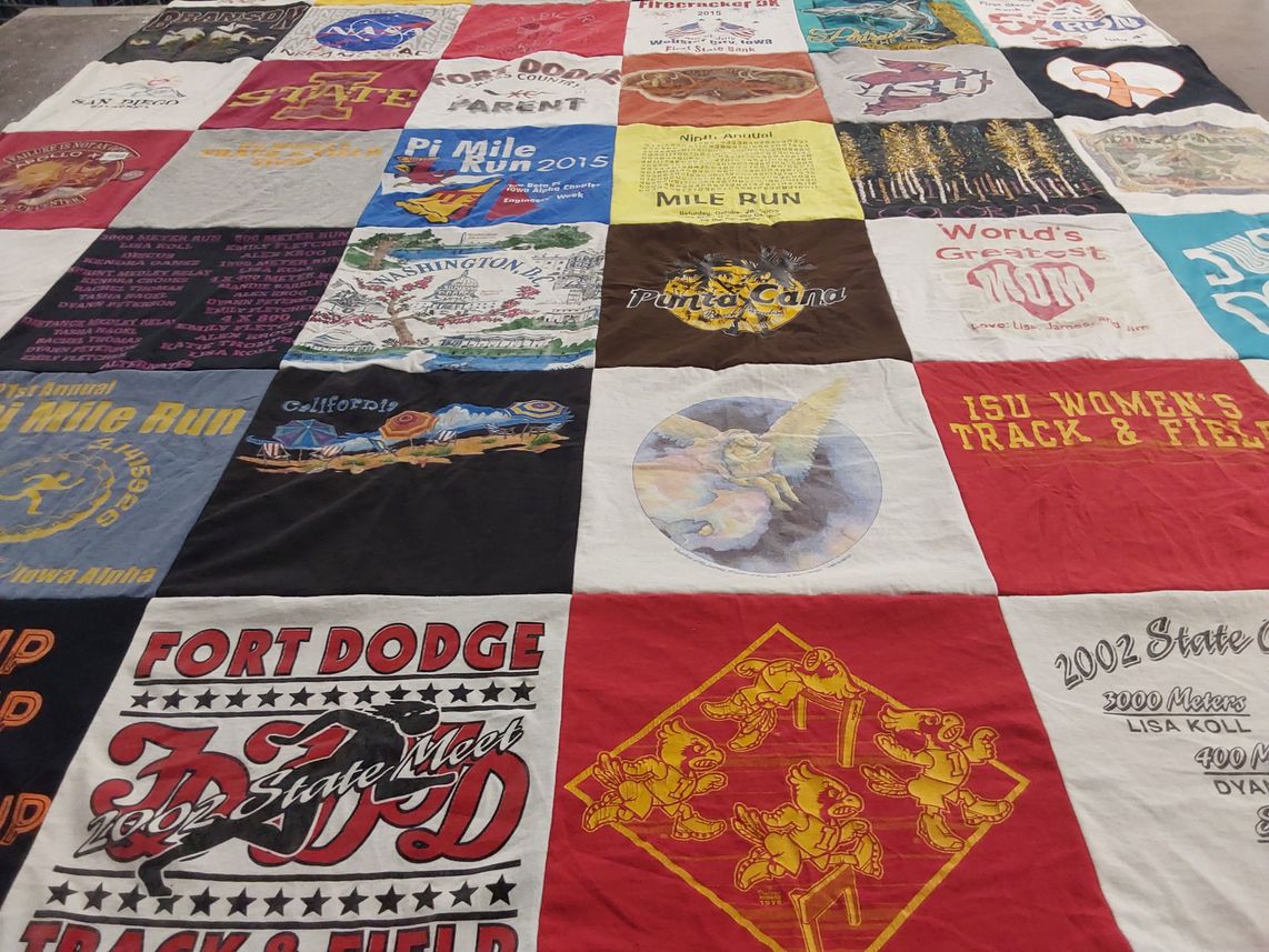 T-shirt quilt from iowa state university by Lets from IA