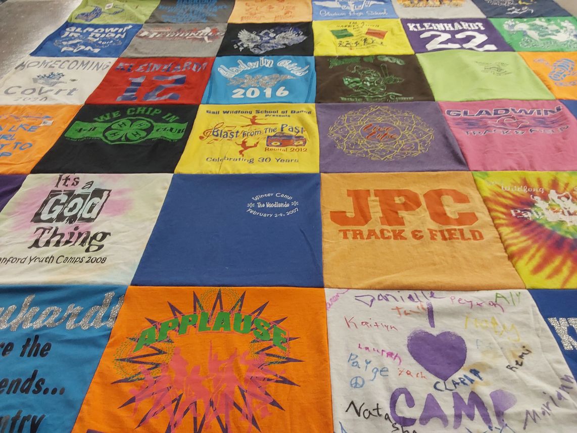 T-shirt quilt featuring jpc track and field by Heidi Jo from MI