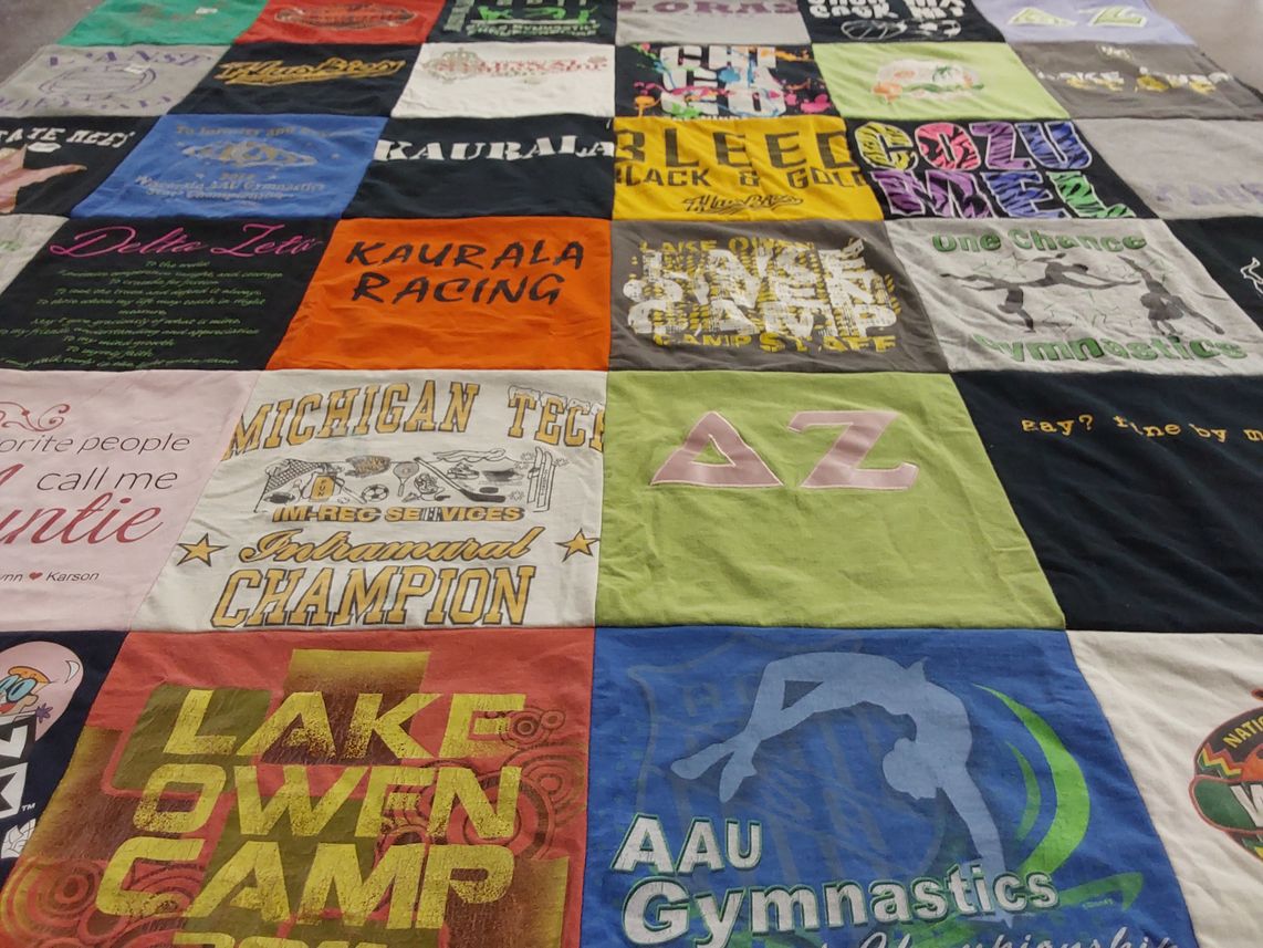 T-shirt quilt from michigan technological university by Rayann from WI