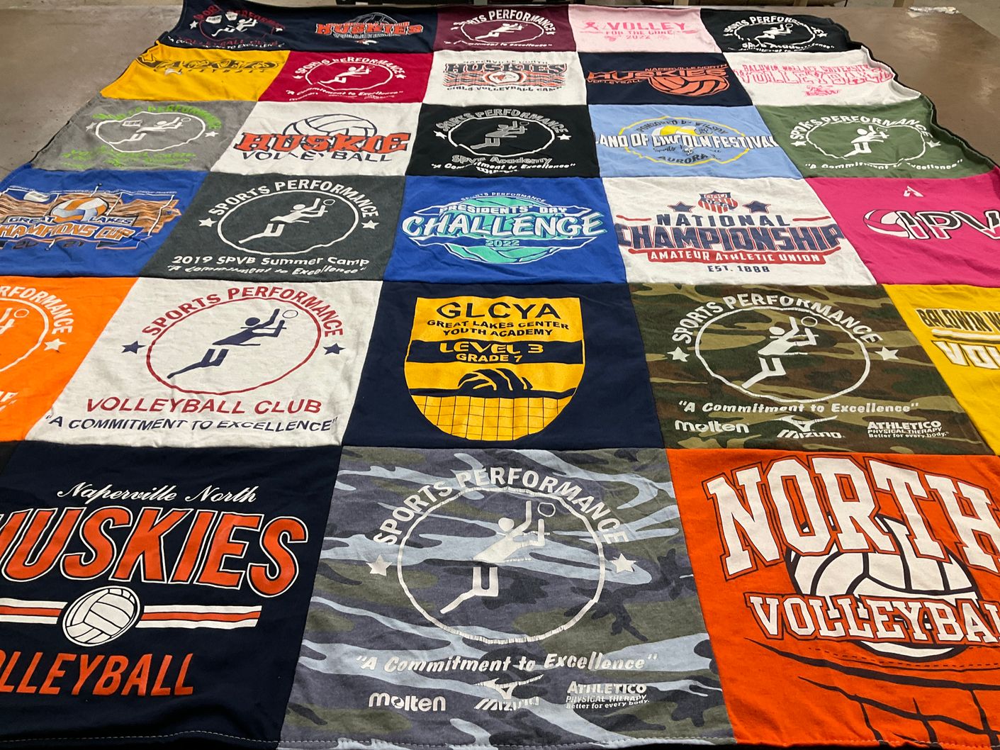 T-shirt quilt featuring naperville north volleyball by Patricia from IL