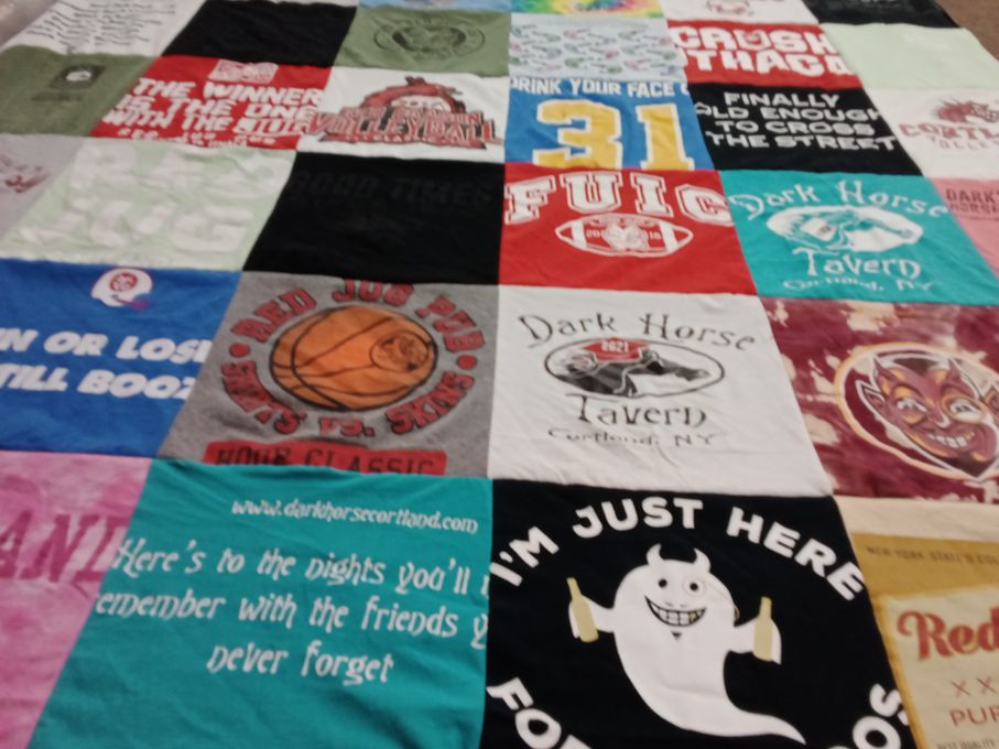 T-shirt quilt from farmingdale state college by Bridgette from NY