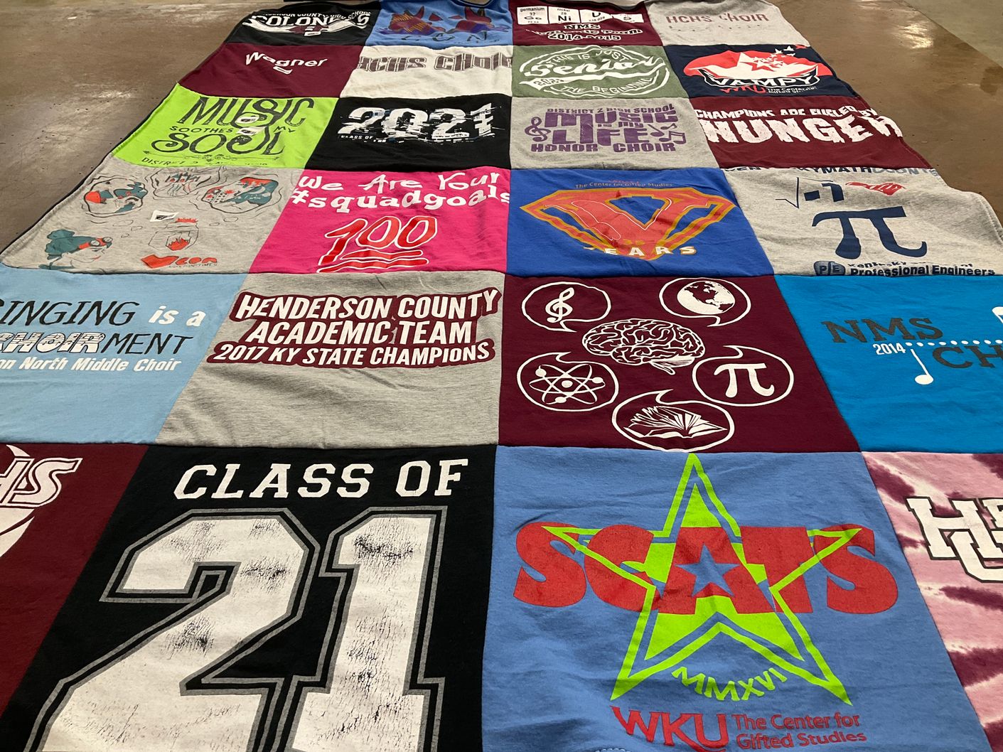 T-shirt quilt from western kentucky university by Jennifer from KY