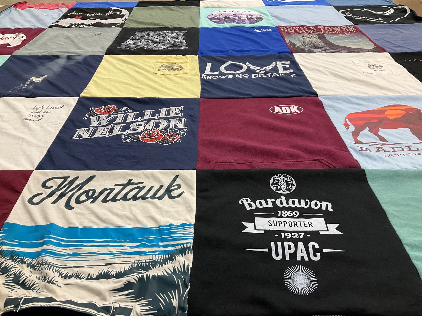 T-shirt quilt with music, nature themes by Michele from NY