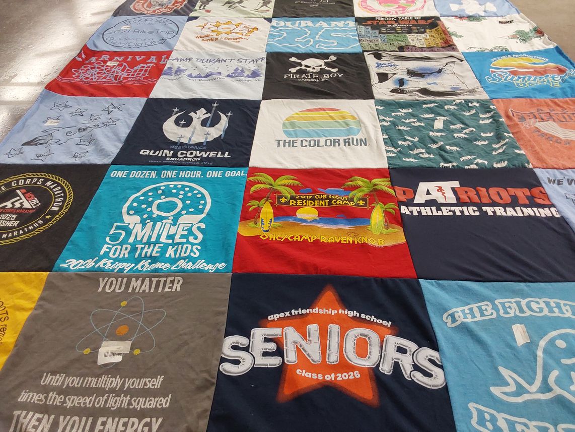 T-shirt quilt featuring patriots athletic training by Angela from NC