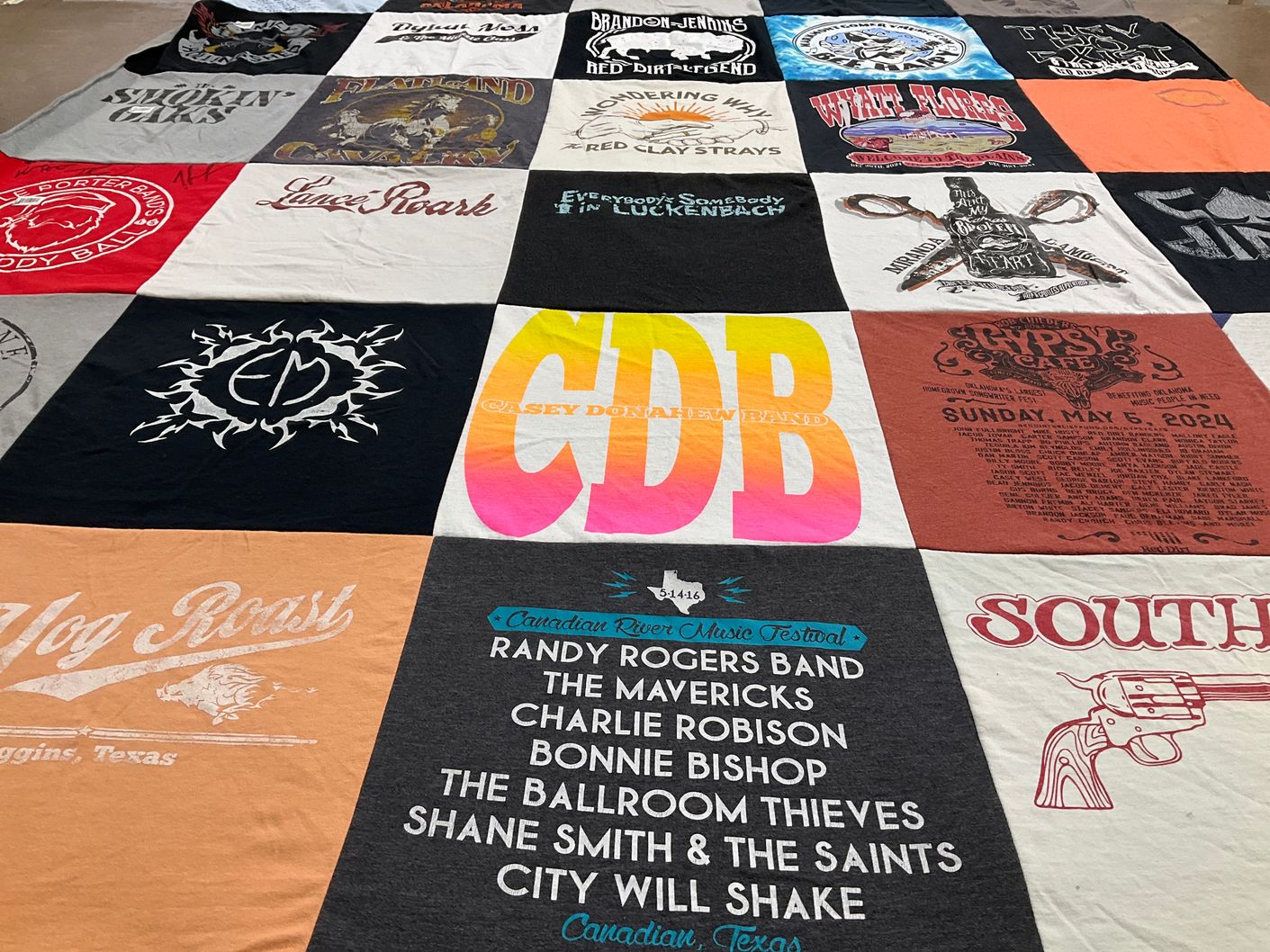 T-shirt quilt with music, festivals themes by Brandi from OK