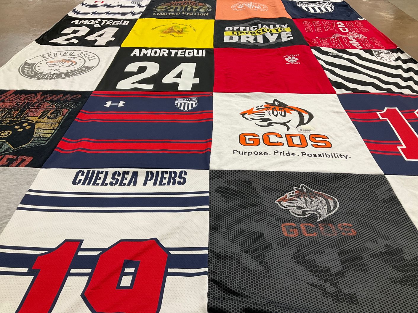 T-shirt quilt from georgetown county day school by Gloria from CT