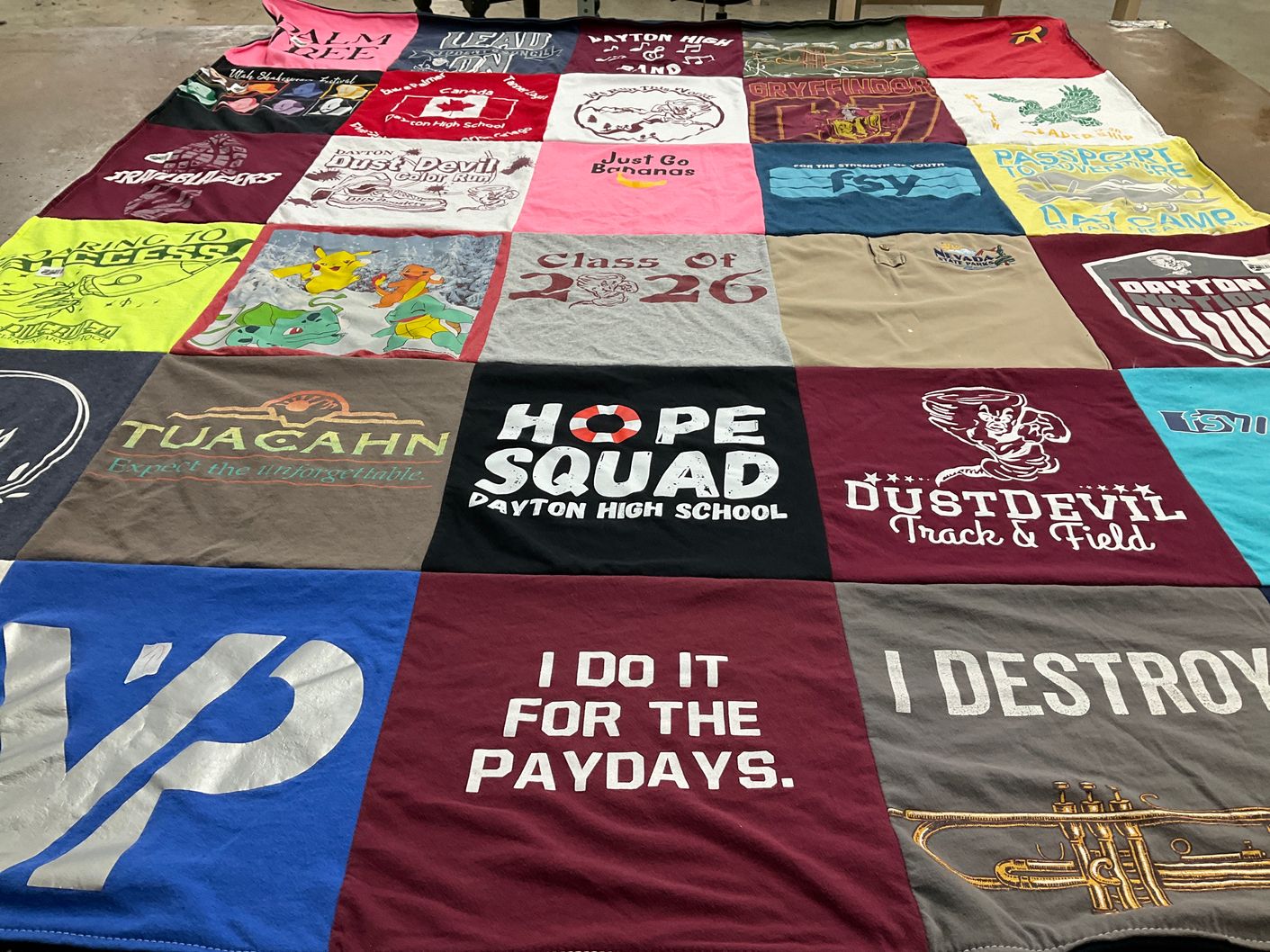 T-shirt quilt featuring dustdevil track and field by Joy from NV
