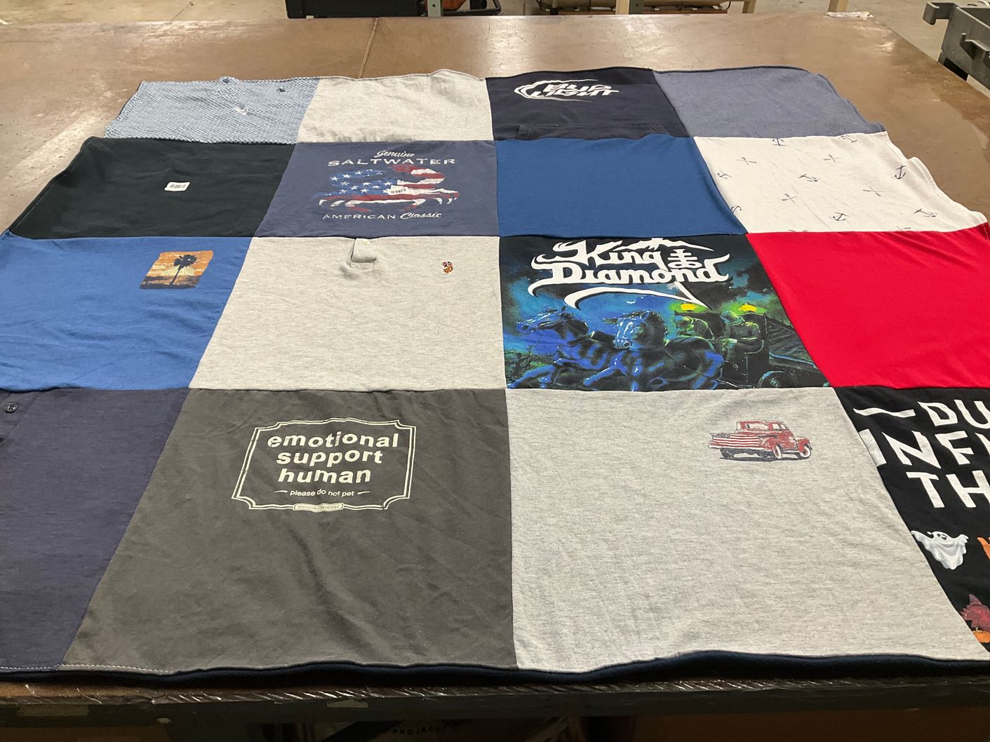 T-shirt quilt with music, humor themes by gabriela from FL