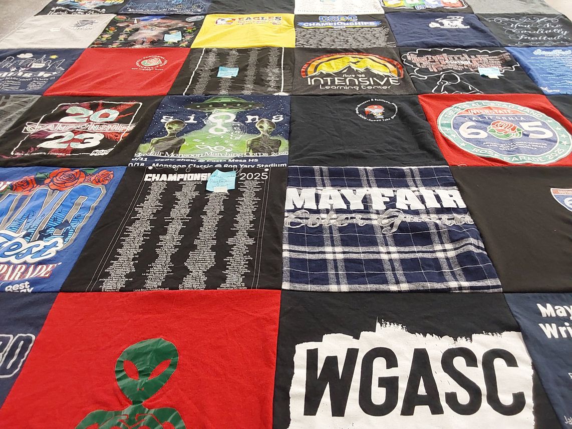 T-shirt quilt from mayfair high school by Megan from CA